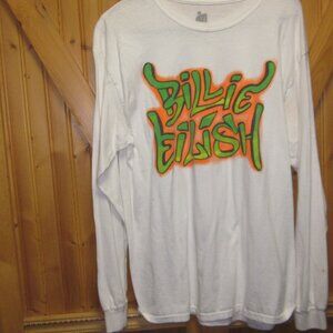 Billie Eilish long sleeve spellout fan shirt white large